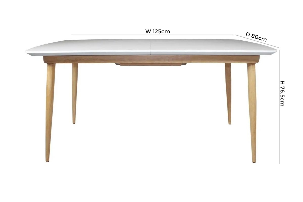 Product photograph of Portofino White And Oak 4 Seater Extending Dining Table from Choice Furniture Superstore.