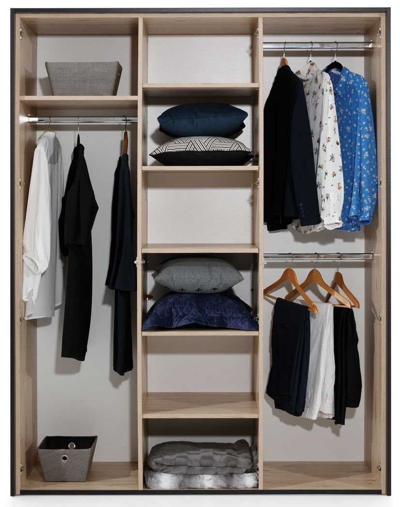 Product photograph of Lassen Oak 3 Door Wardrobe from Choice Furniture Superstore.