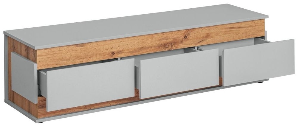 Product photograph of Berlin Grey And Oak Tv Unit from Choice Furniture Superstore.