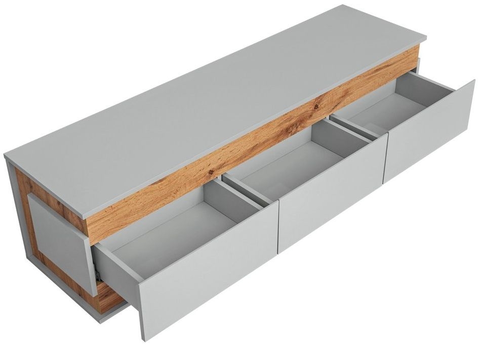 Product photograph of Berlin Grey And Oak Tv Unit from Choice Furniture Superstore.