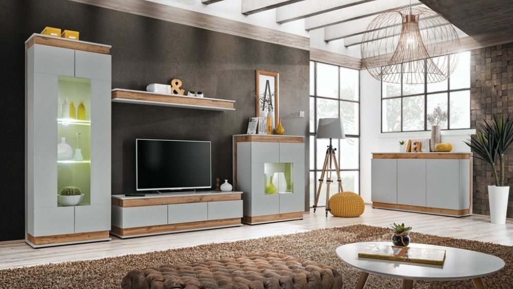 Product photograph of Berlin Grey And Oak Tv Unit from Choice Furniture Superstore.