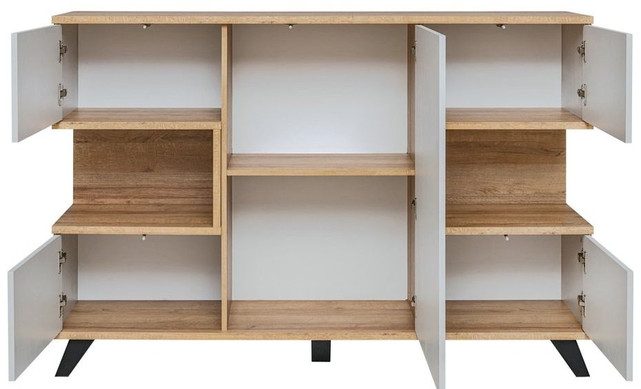 Product photograph of Bogota Grey And Oak Large Cabinet from Choice Furniture Superstore.