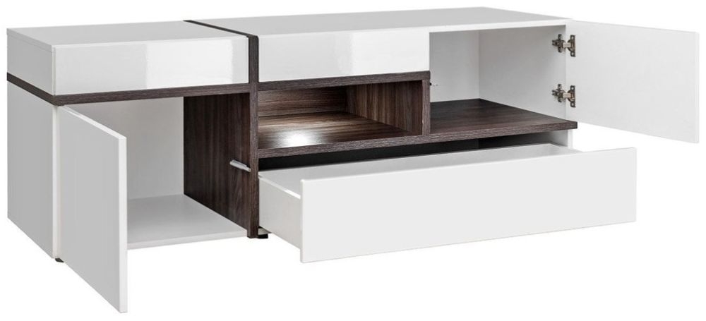 Product photograph of Austin White Gloss 150cm Tv Unit from Choice Furniture Superstore.