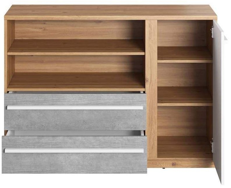 Product photograph of Plano Oak And Faux Concrete Sideboard from Choice Furniture Superstore.