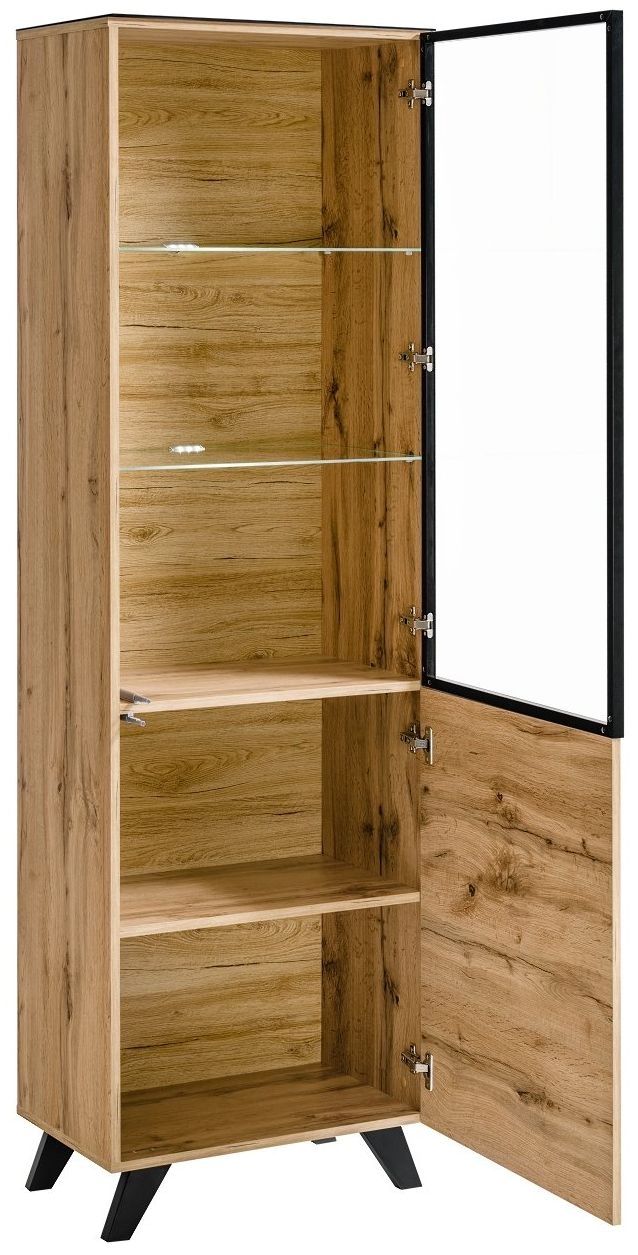 Product photograph of Avondale Oak Effect 2 Door Narrow Cabinet from Choice Furniture Superstore.