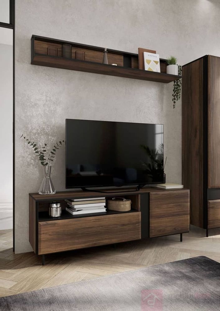 Product photograph of Norwood Dark Wood 155cm Tv Unit from Choice Furniture Superstore.