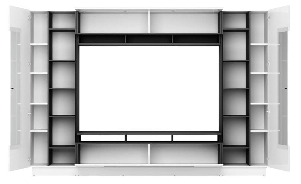 Product photograph of Roseland White Gloss Wall Tv Unit from Choice Furniture Superstore.
