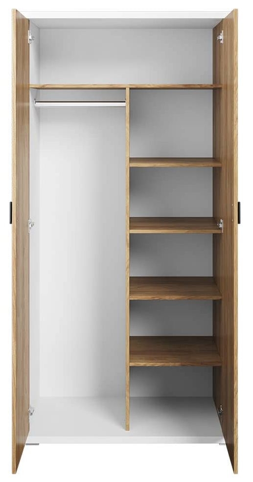 Product photograph of Massi Natural And White Wardrobe from Choice Furniture Superstore.