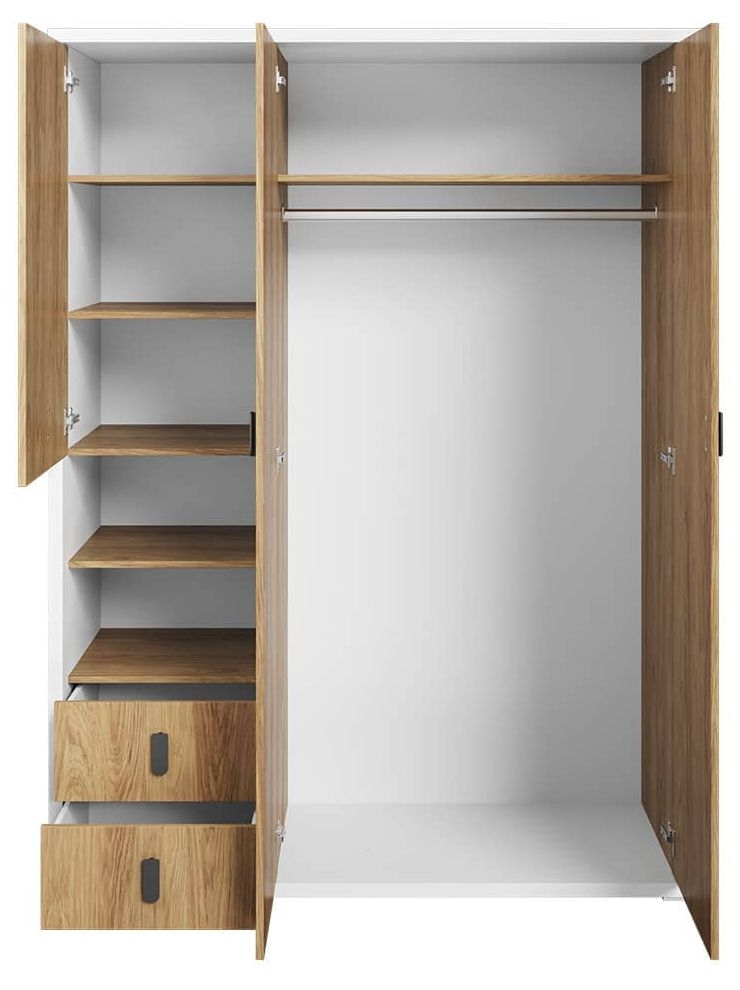 Product photograph of Emily Natural And White Large Wardrobe from Choice Furniture Superstore.