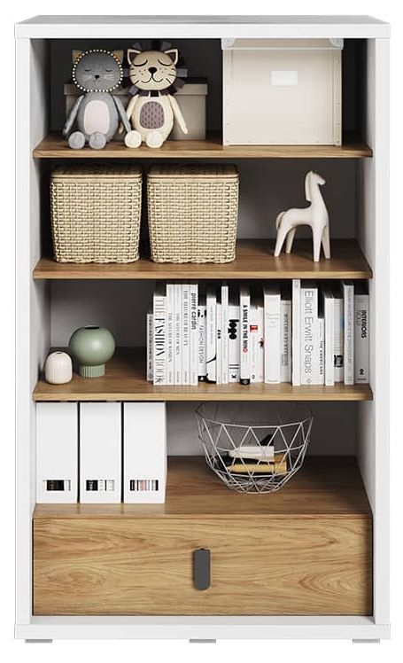 Product photograph of Massi Natural And White Bookcase from Choice Furniture Superstore.