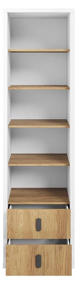 Product photograph of Massi Natural And White Large Bookcase from Choice Furniture Superstore.