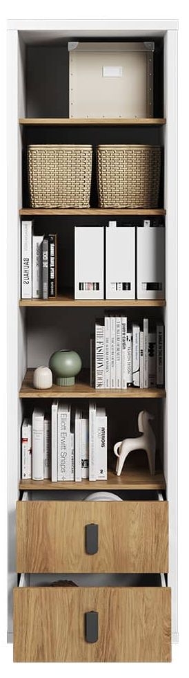 Product photograph of Massi Natural And White Large Bookcase from Choice Furniture Superstore.