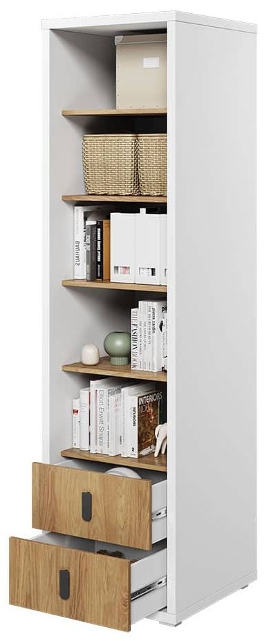Product photograph of Massi Natural And White Large Bookcase from Choice Furniture Superstore.