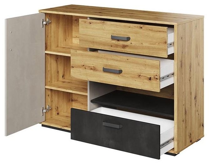 Product photograph of Qubic Oak Sideboard from Choice Furniture Superstore.