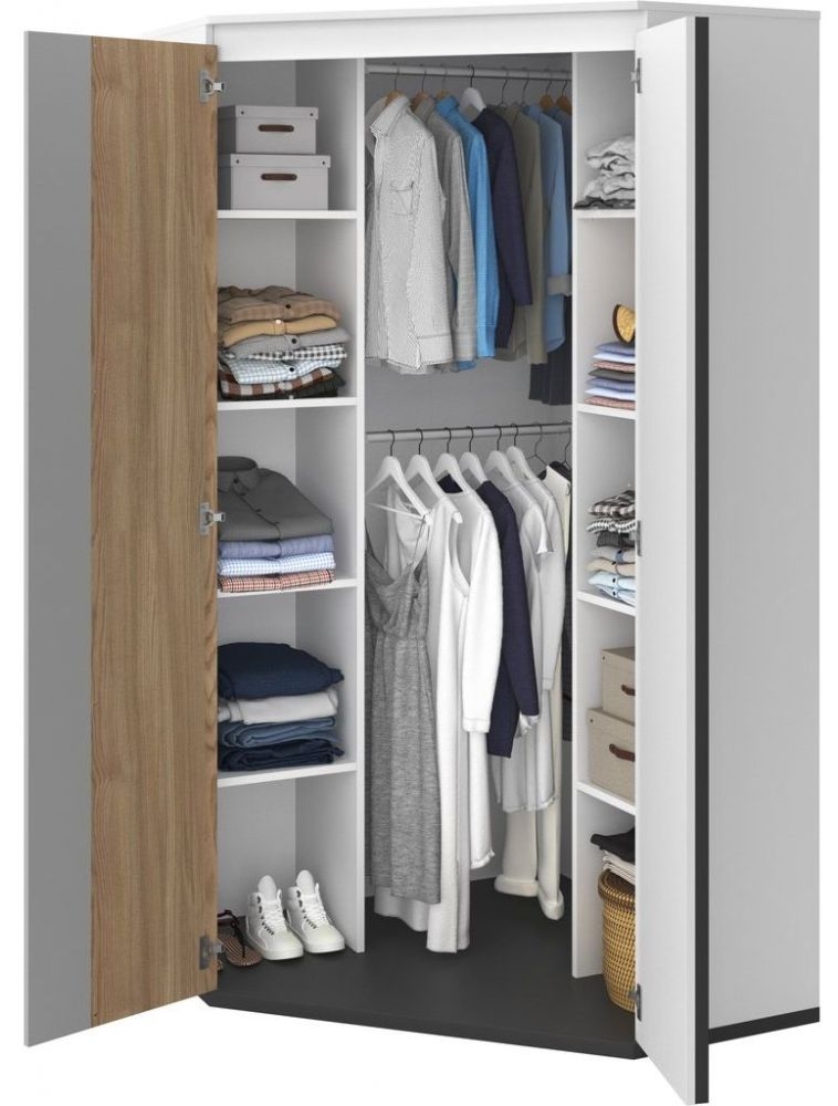 Product photograph of Imola White Corner Wardrobe from Choice Furniture Superstore.