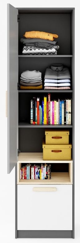 Product photograph of Pok Graphite Tall Cabinet from Choice Furniture Superstore.
