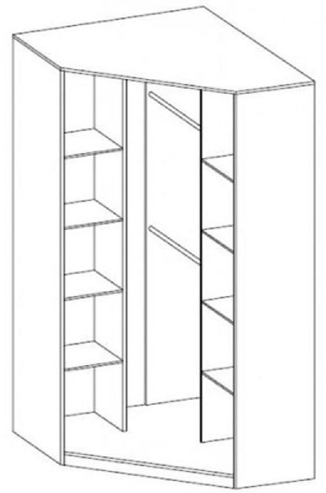 Product photograph of Philosophy White And Graphite Corner Wardrobe from Choice Furniture Superstore.