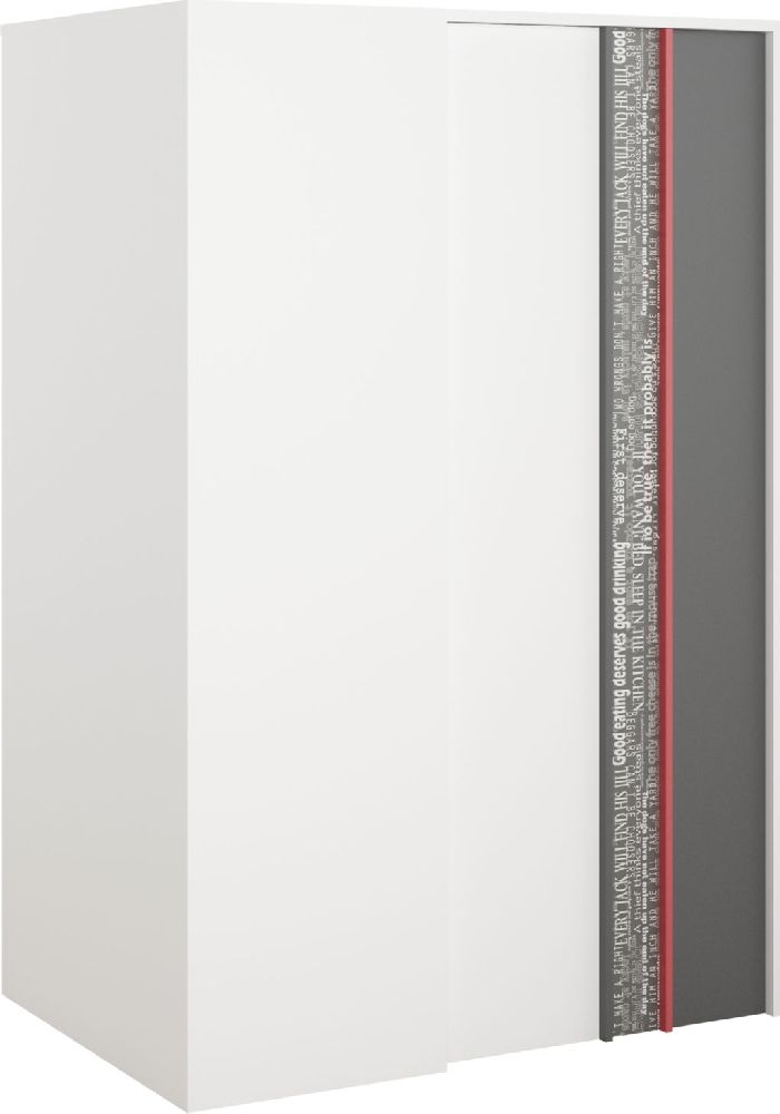 Product photograph of Philosophy White And Graphite Wardrobe from Choice Furniture Superstore.