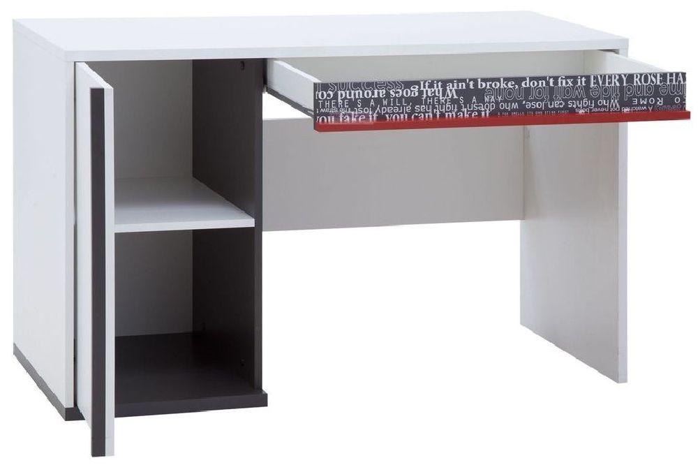 Product photograph of Philosophy White And Graphite Computer Desk from Choice Furniture Superstore.