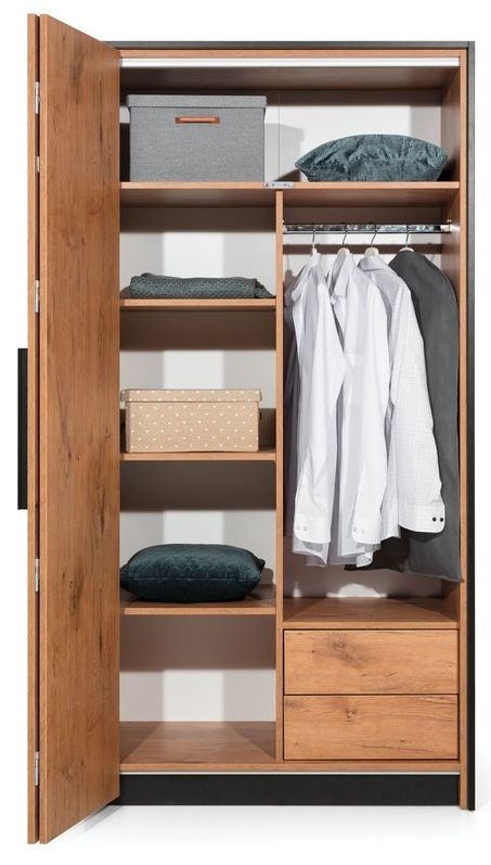 Product photograph of Loft Lancelot Oak 2 Door Folding Wardrobe from Choice Furniture Superstore.