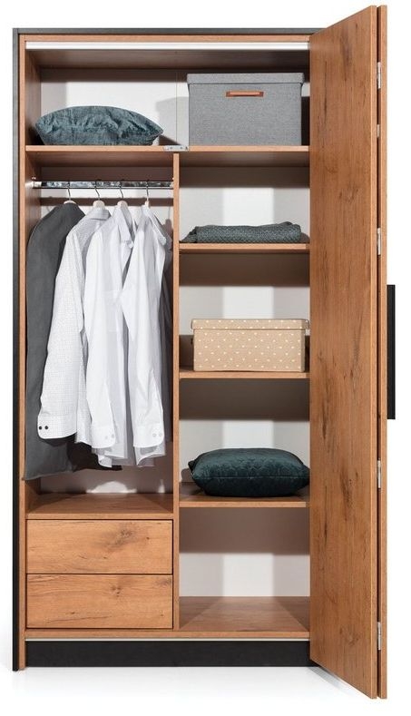 Product photograph of Loft Lancelot Oak 2 Door Folding Wardrobe from Choice Furniture Superstore.