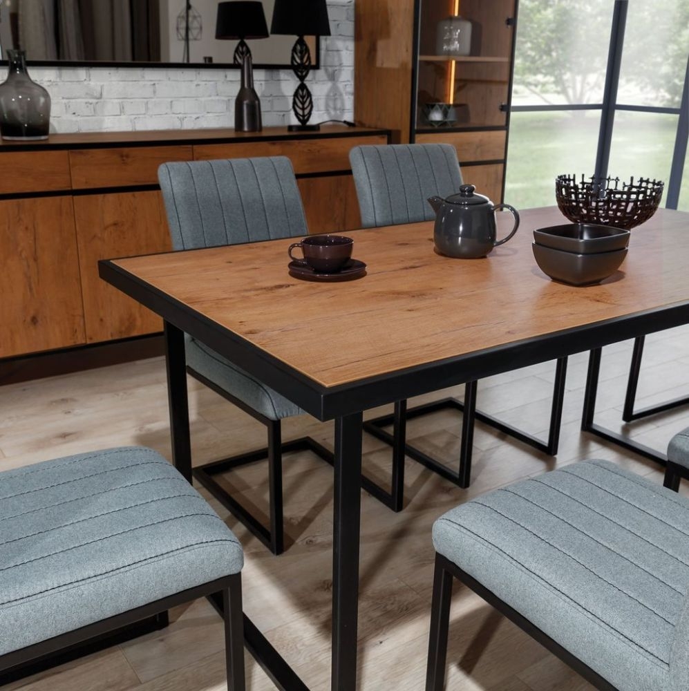 Product photograph of Loft Lancelot Oak 130cm Dining Table from Choice Furniture Superstore.