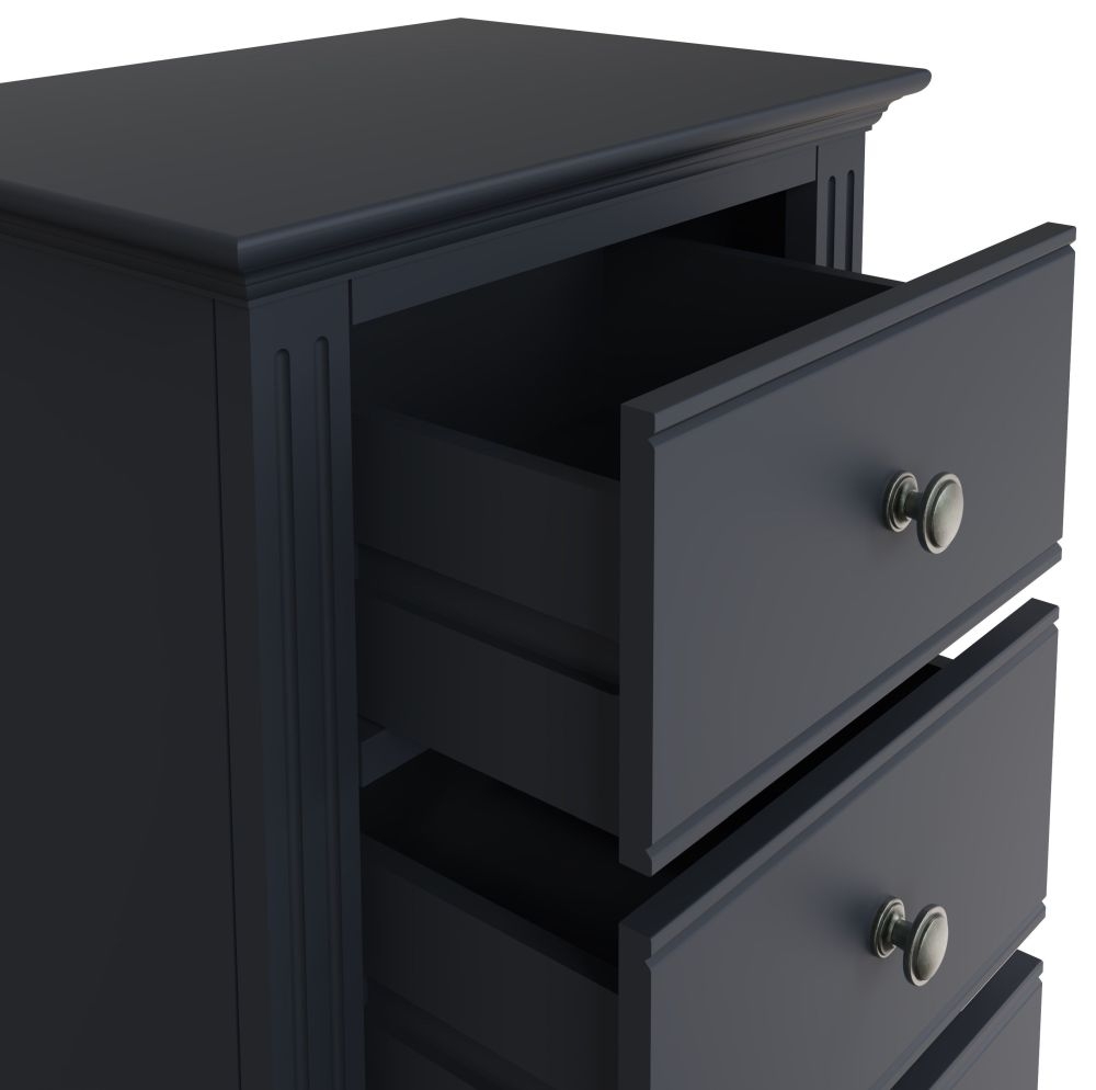 Product photograph of Ashby Midnight Grey Painted 5 Drawer Tall Chest from Choice Furniture Superstore.