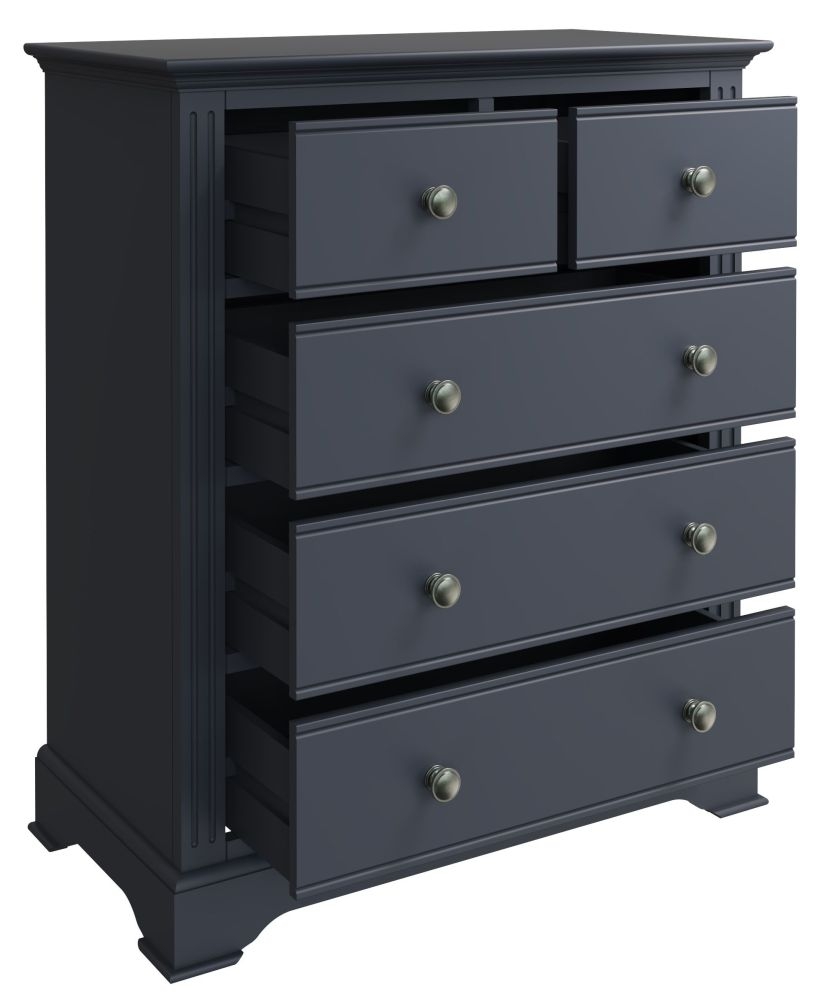 Product photograph of Ashby Midnight Grey Painted 2 3 Drawer Chest from Choice Furniture Superstore.