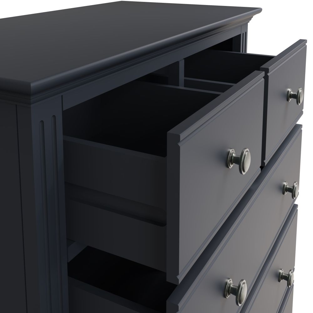 Product photograph of Ashby Midnight Grey Painted 2 3 Drawer Chest from Choice Furniture Superstore.