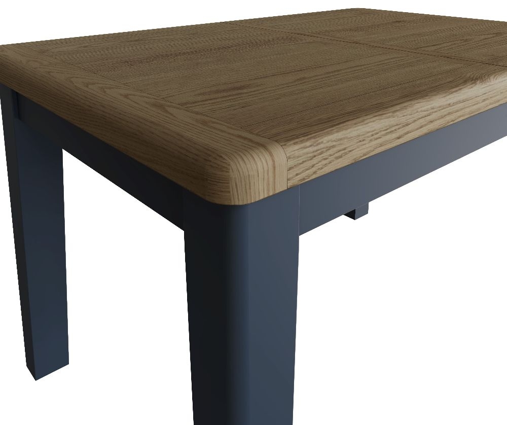 Product photograph of Ringwood Blue Painted 130cm-180cm 4 Seater Extending Dining Table - Oak Top from Choice Furniture Superstore.