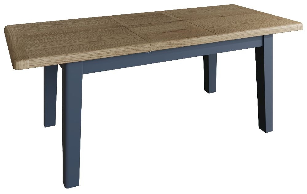 Product photograph of Ringwood Blue Painted 180cm-230cm Extending Dining Table - Oak Top from Choice Furniture Superstore.
