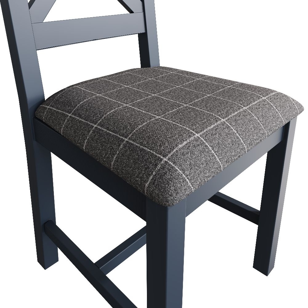 Product photograph of Ringwood Painted Cross Back Dining Chair With Fabric Seat Sold In Pairs from Choice Furniture Superstore.