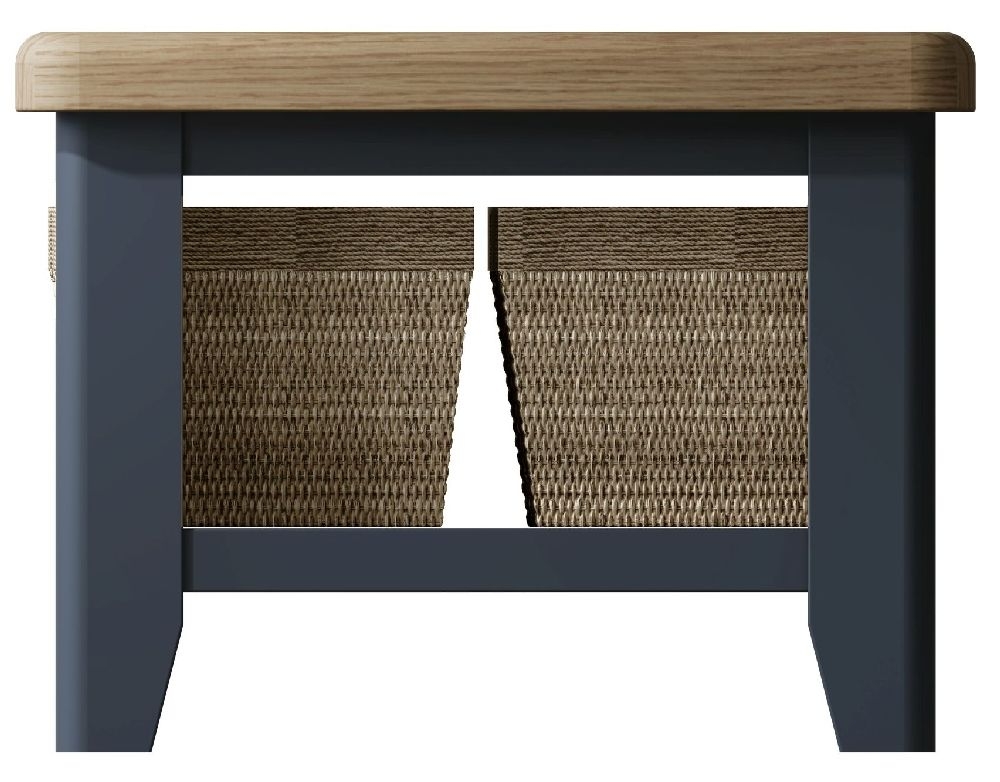 Product photograph of Ringwood Blue Painted Coffee Table - Oak Top from Choice Furniture Superstore.