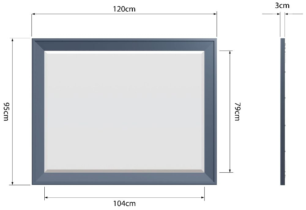 Product photograph of Ringwood Blue Painted Wall Mirror - 120cm X 95cm from Choice Furniture Superstore.