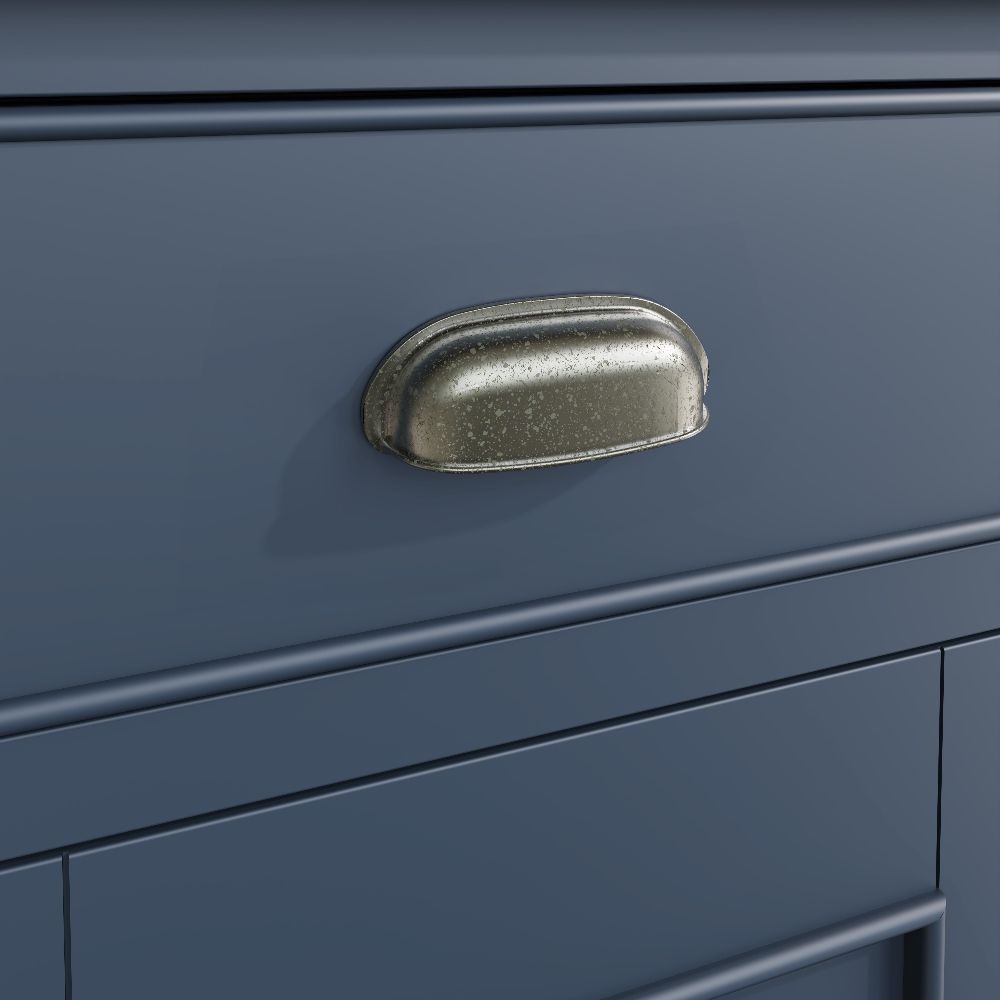 Product photograph of Ringwood Blue Painted 2 Door 2 Drawer Sideboard - Oak Top from Choice Furniture Superstore.