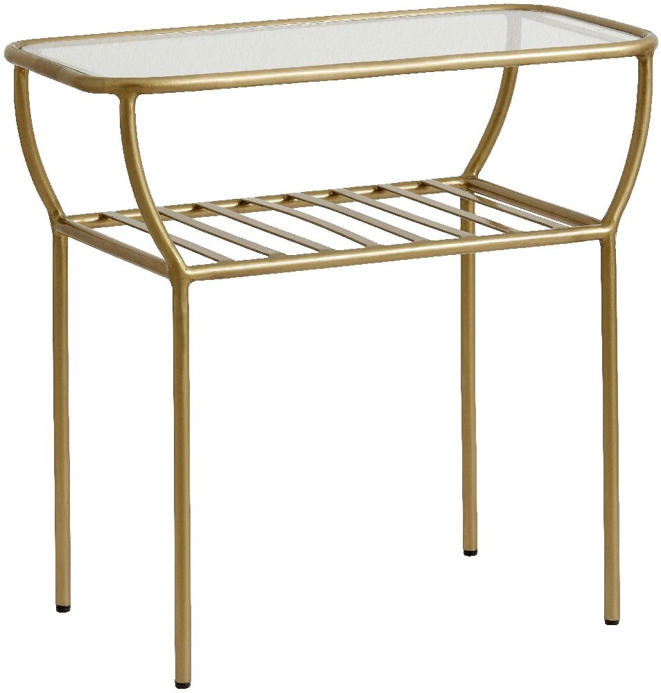 Product photograph of Nordal Chic Gold And Glass Side Table from Choice Furniture Superstore.