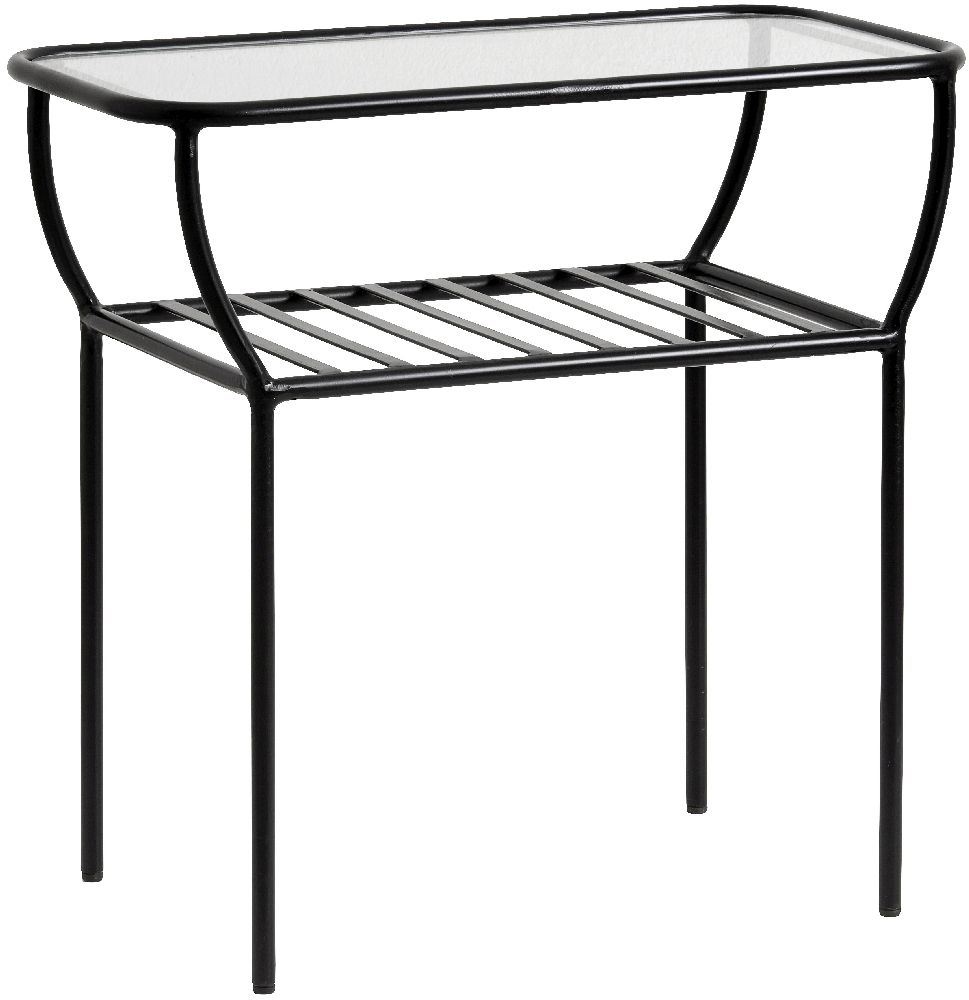 Product photograph of Nordal Chic Black And Glass Side Table from Choice Furniture Superstore.