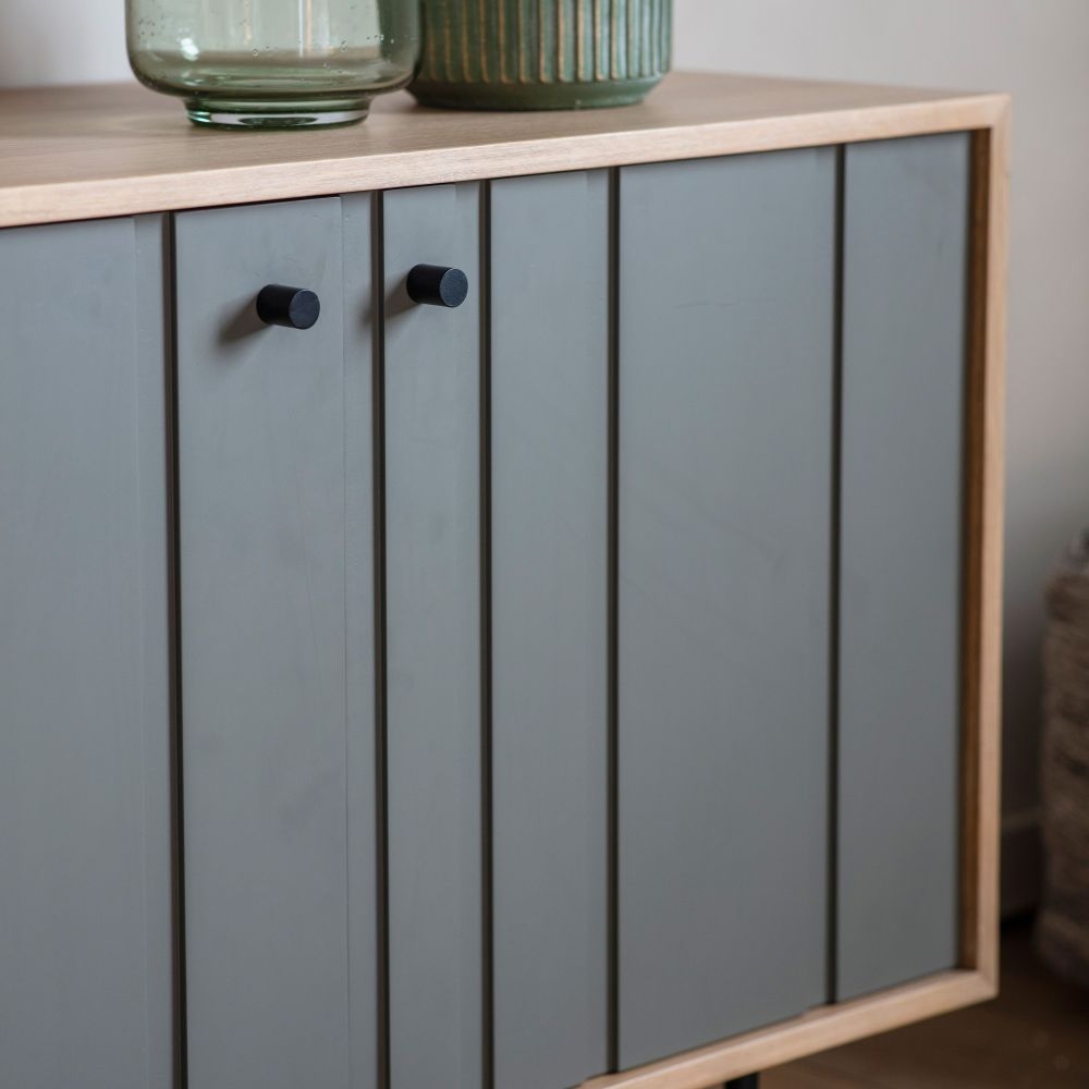 Product photograph of Grenola Oak And Grey Painted 3 Door Sideboard from Choice Furniture Superstore.