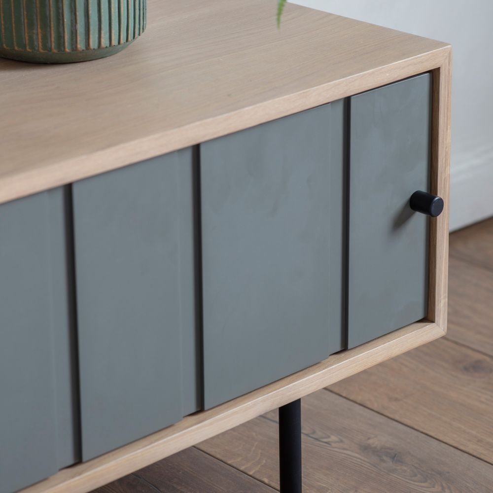 Product photograph of Grenola Oak And Grey Painted Media Unit from Choice Furniture Superstore.