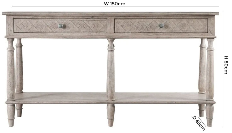 Product photograph of Mustique Wooden Console Table from Choice Furniture Superstore.