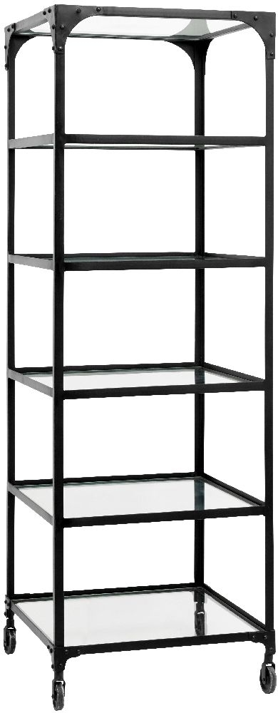 Product photograph of Nordal Balance Black And Glass Bookcase from Choice Furniture Superstore.