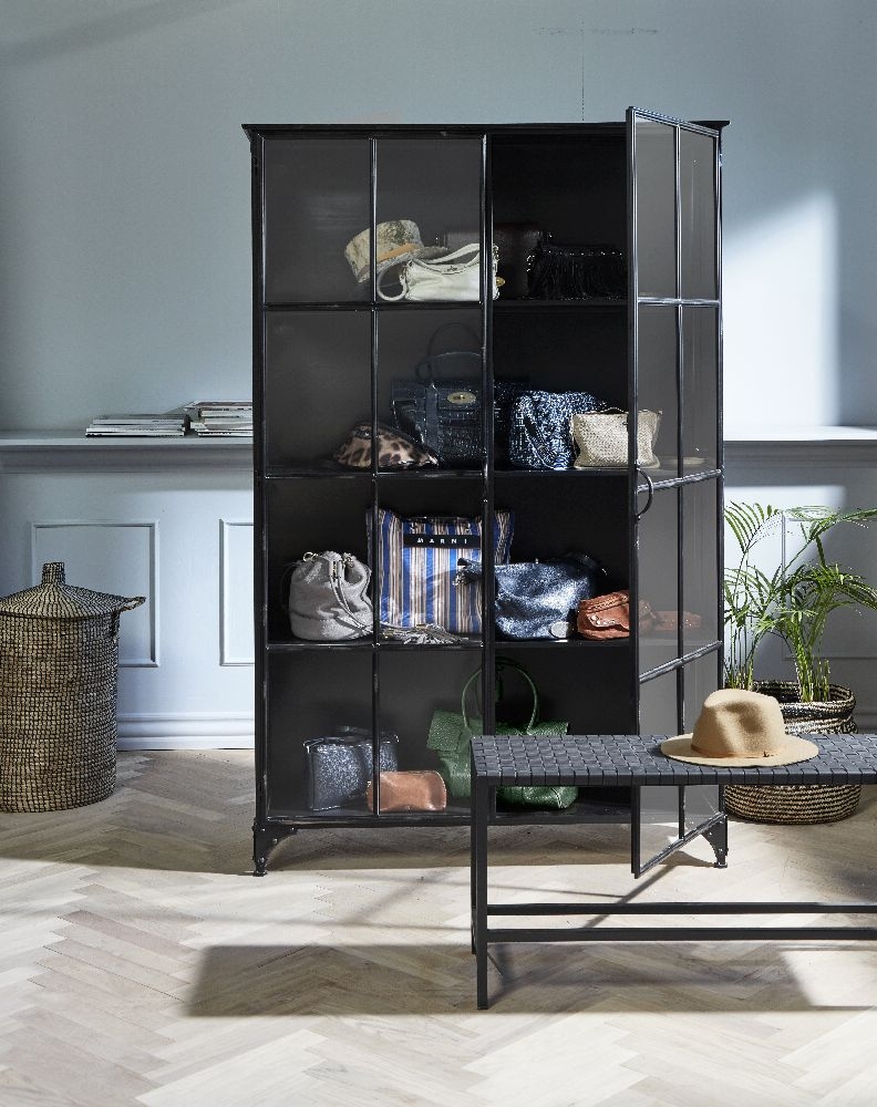 Product photograph of Nordal Downtown Black 2 Door Wide Display Cabinet from Choice Furniture Superstore.