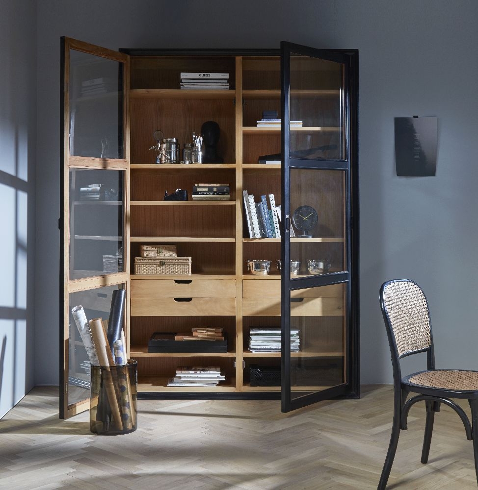 Product photograph of Nordal Viva Black 2 Door Display Cabinet from Choice Furniture Superstore.
