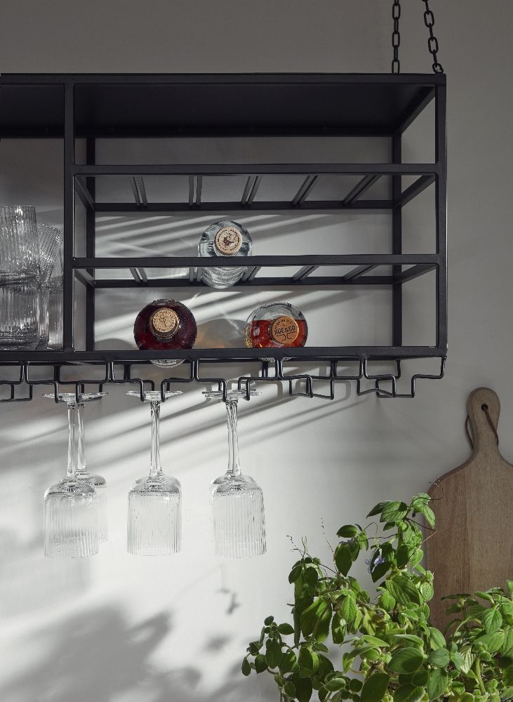 Product photograph of Nordal Loft Black Large Wine Rack from Choice Furniture Superstore.