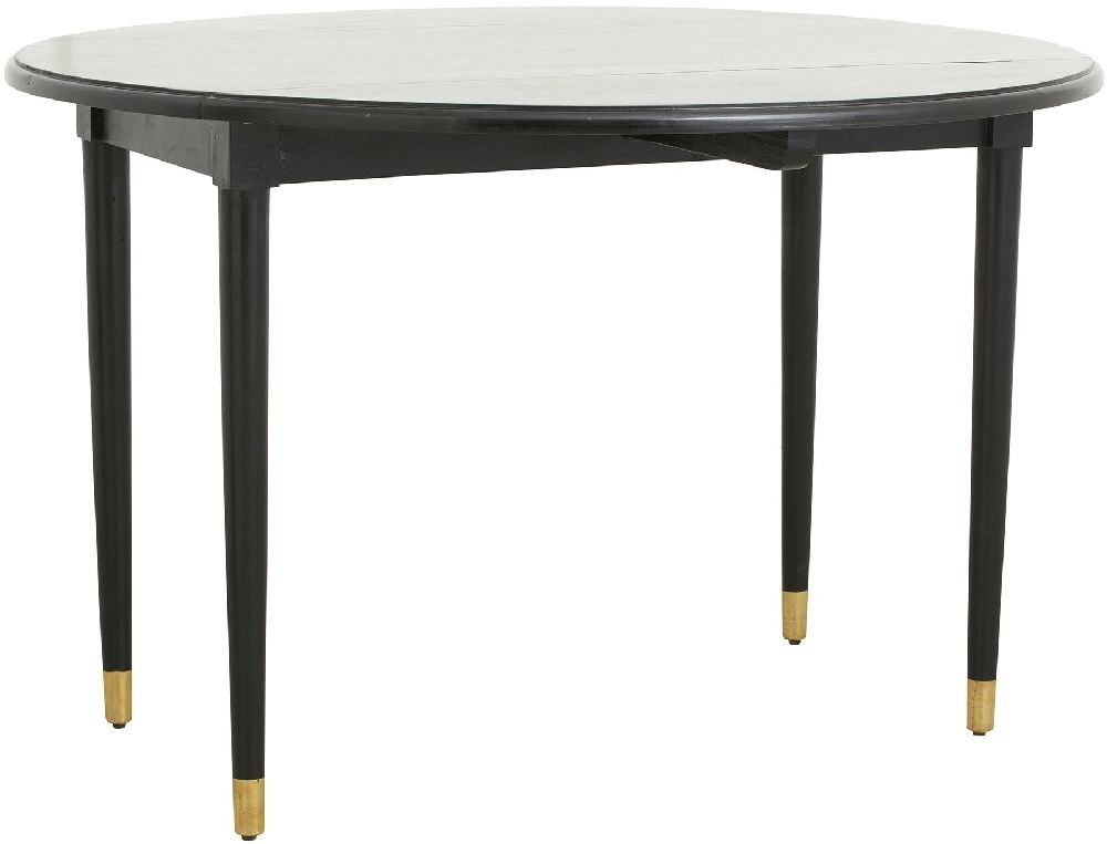 Product photograph of Nordal Ahr Black Mango Wood Round Flip Top Dining Table - 6 Seater from Choice Furniture Superstore.