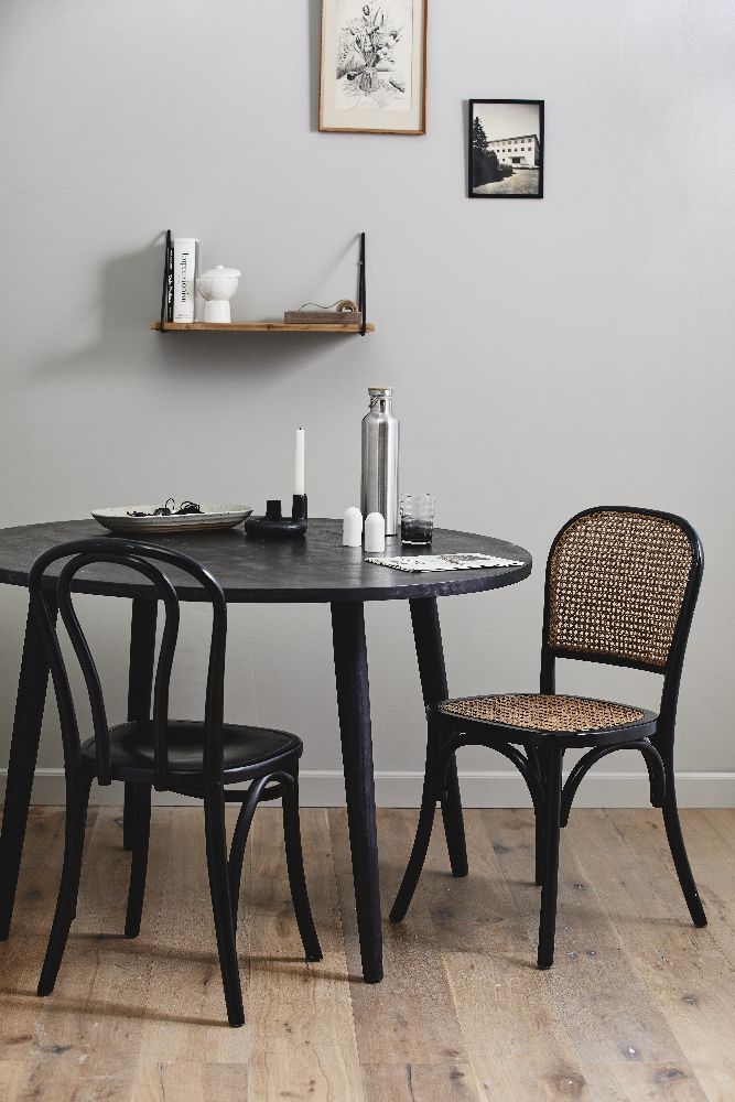 Product photograph of Nordal Hau Black Mango Wood Round Dining Table from Choice Furniture Superstore.