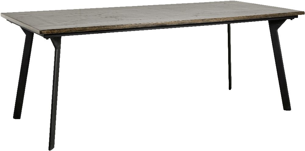 Product photograph of Nordal Chestnut Brown Shiny Squares Dining Table - 8 Seater from Choice Furniture Superstore.