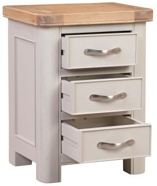 Product photograph of Clarion Oak And Grey Painted Bedside Cabinet from Choice Furniture Superstore.