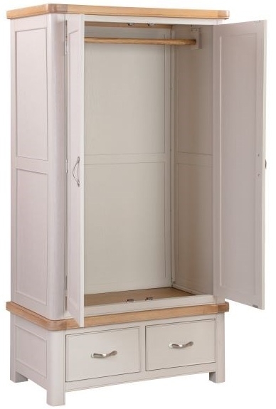 Product photograph of Clarion Oak And Grey Painted 2 Door Wardrobe from Choice Furniture Superstore.