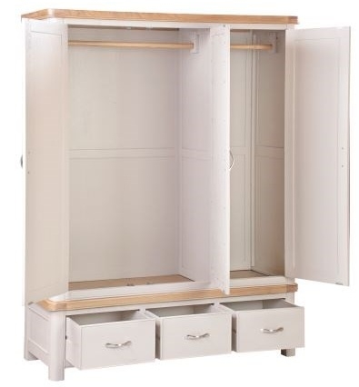 Product photograph of Clarion Oak And Grey Painted 3 Door Wardrobe from Choice Furniture Superstore.